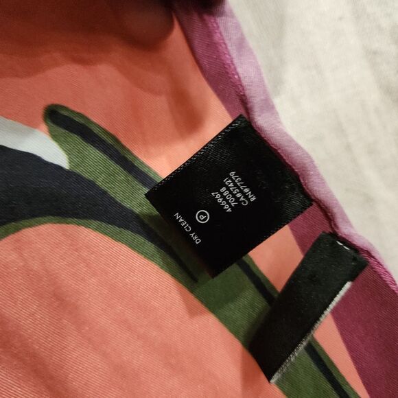 Ann Taylor Factory Color Block Floral Square Scarf - Picture 2 of 9